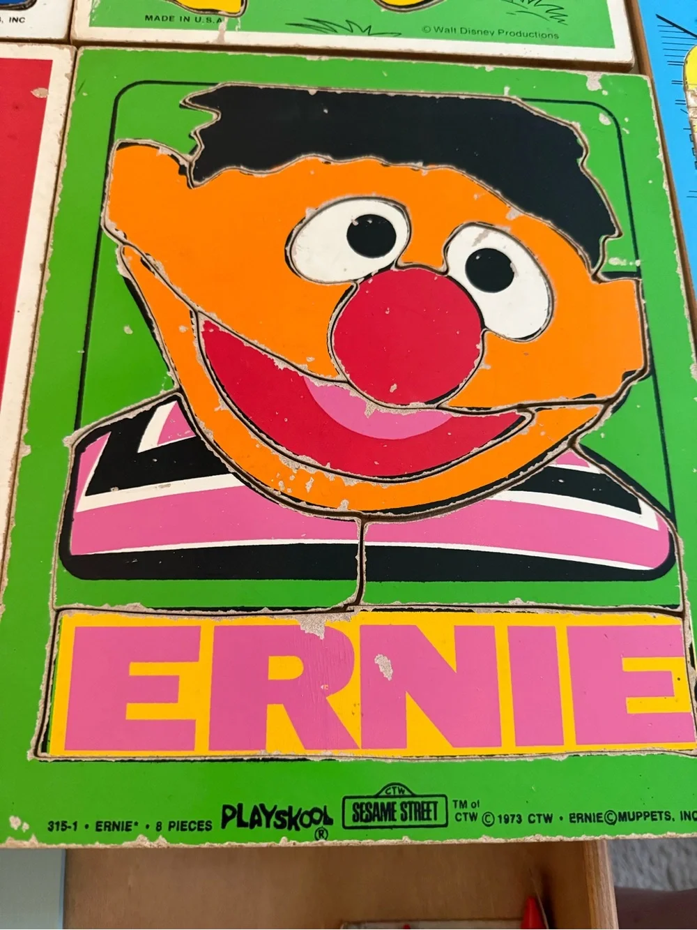 Vintage Lot of Wooden Puzzles- Sesame Street, Peanuts